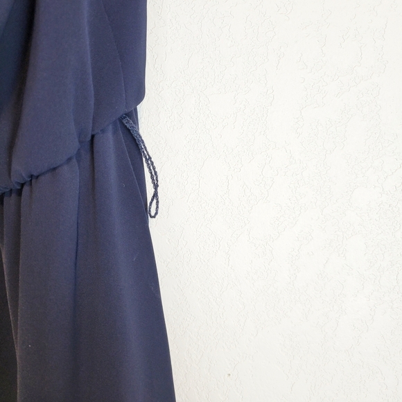 NWT Lauren Ralph Lauren Silky Georgette 154-Cocktail Dress Navy Blue Size 6 - Picture 9 of 10